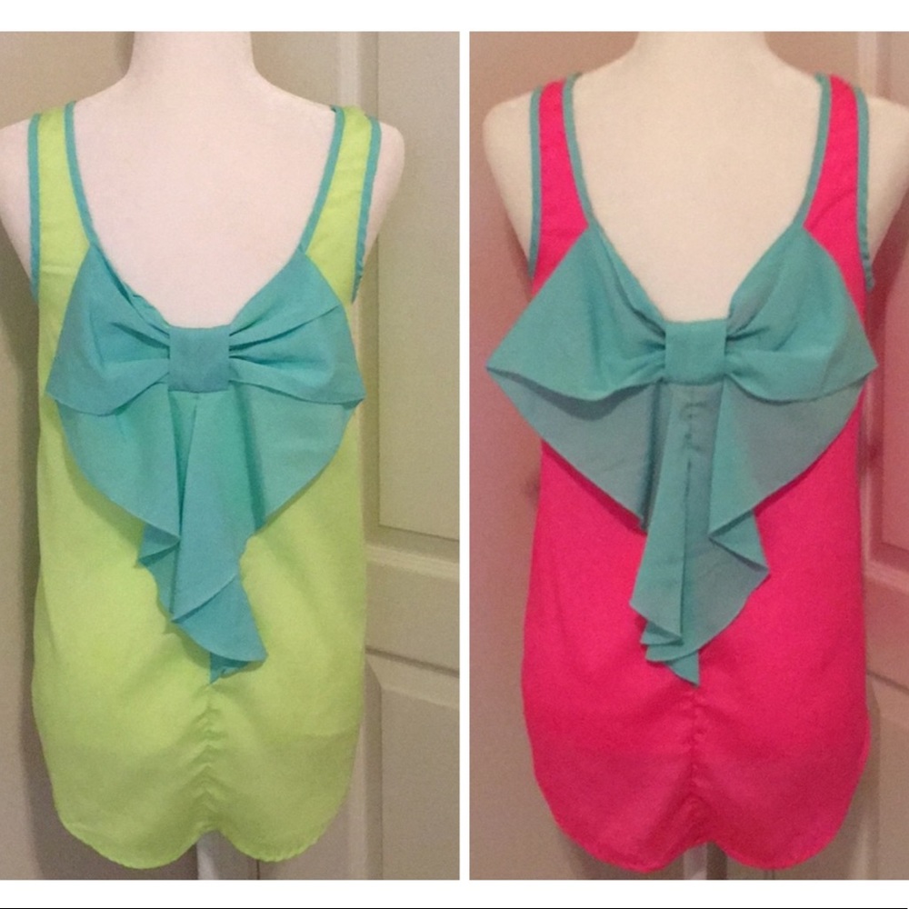 Hug Brand Bow Back Hi Lo Tank Tops Bundle
